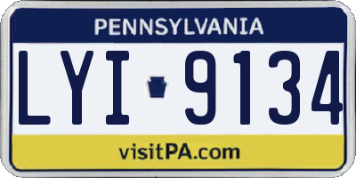 PA license plate LYI9134