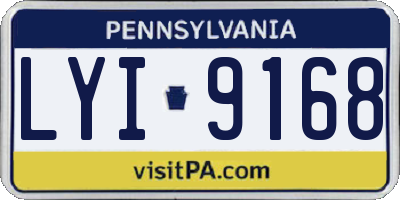 PA license plate LYI9168
