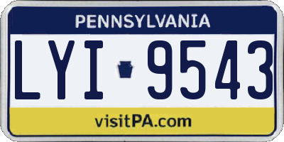 PA license plate LYI9543