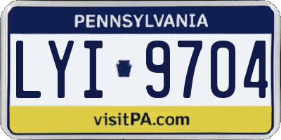 PA license plate LYI9704