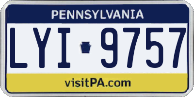 PA license plate LYI9757