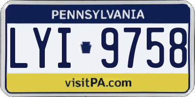 PA license plate LYI9758