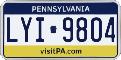 PA license plate LYI9804