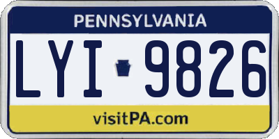 PA license plate LYI9826