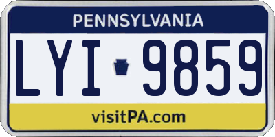 PA license plate LYI9859
