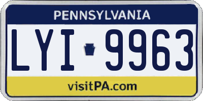 PA license plate LYI9963