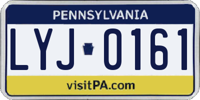 PA license plate LYJ0161