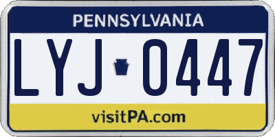 PA license plate LYJ0447