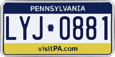 PA license plate LYJ0881