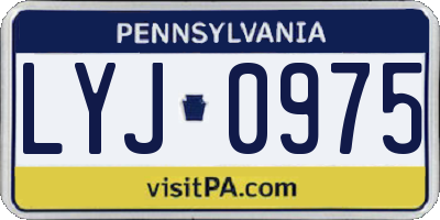 PA license plate LYJ0975