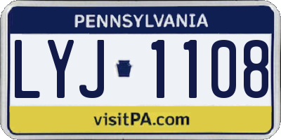 PA license plate LYJ1108