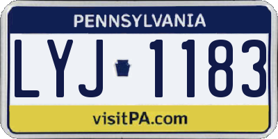 PA license plate LYJ1183