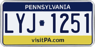 PA license plate LYJ1251