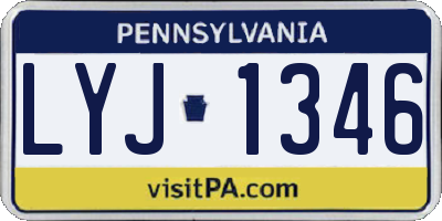 PA license plate LYJ1346