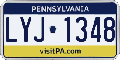 PA license plate LYJ1348