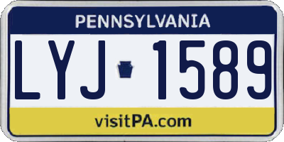 PA license plate LYJ1589