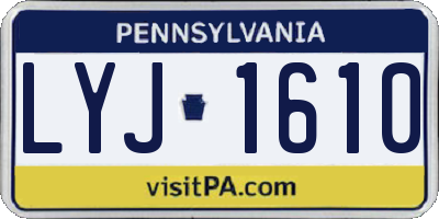 PA license plate LYJ1610