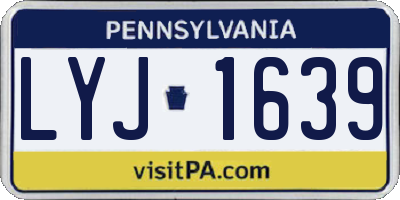 PA license plate LYJ1639