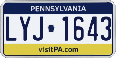 PA license plate LYJ1643