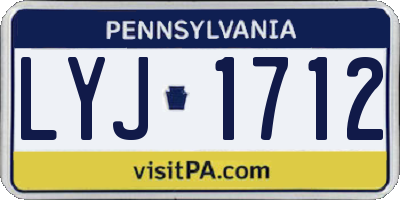 PA license plate LYJ1712
