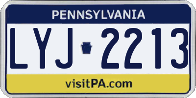 PA license plate LYJ2213