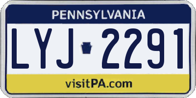 PA license plate LYJ2291