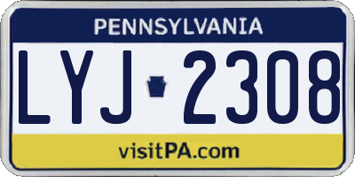 PA license plate LYJ2308