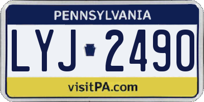 PA license plate LYJ2490