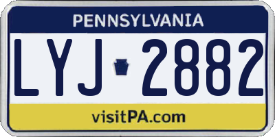PA license plate LYJ2882