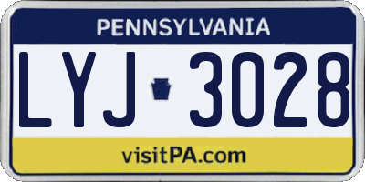 PA license plate LYJ3028