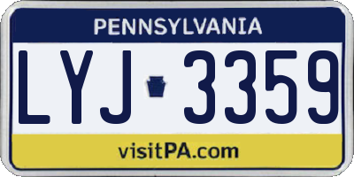 PA license plate LYJ3359