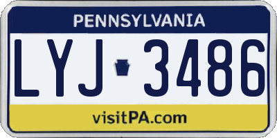 PA license plate LYJ3486