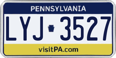 PA license plate LYJ3527