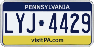 PA license plate LYJ4429