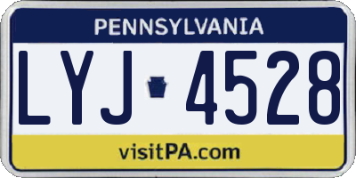 PA license plate LYJ4528