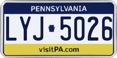 PA license plate LYJ5026