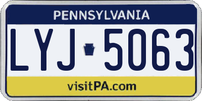 PA license plate LYJ5063