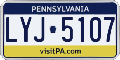 PA license plate LYJ5107