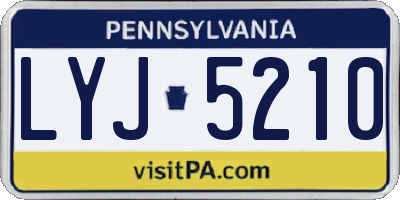 PA license plate LYJ5210