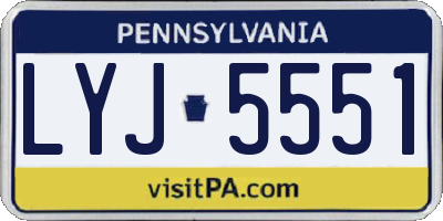 PA license plate LYJ5551