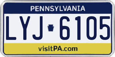 PA license plate LYJ6105
