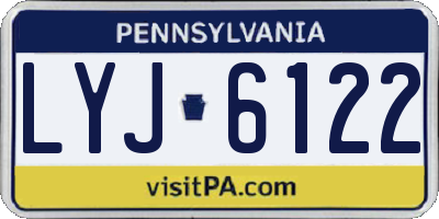 PA license plate LYJ6122