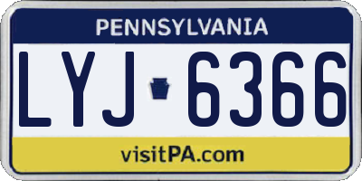 PA license plate LYJ6366