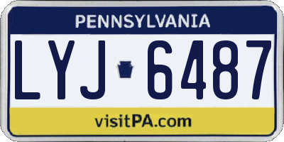 PA license plate LYJ6487