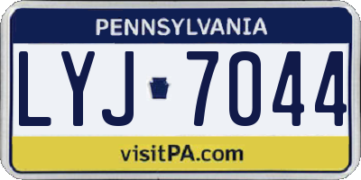 PA license plate LYJ7044