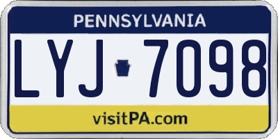 PA license plate LYJ7098