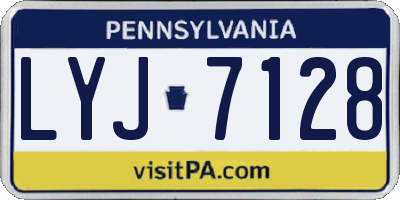 PA license plate LYJ7128
