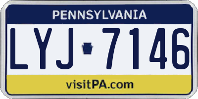 PA license plate LYJ7146