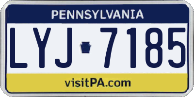 PA license plate LYJ7185