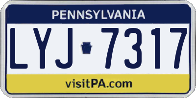 PA license plate LYJ7317